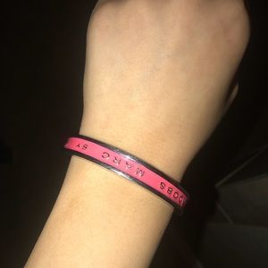Marc by Marc Jacobs Pink and Silver Bangle OS